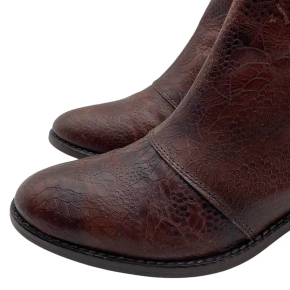 Wolverine Womens Shoes Leather Ankle Boots Sz 5.5 Brown Booties Zip Heeled