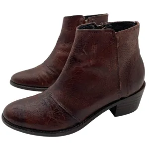 Wolverine Womens Shoes Leather Ankle Boots Sz 5.5 Brown Booties Zip Heeled