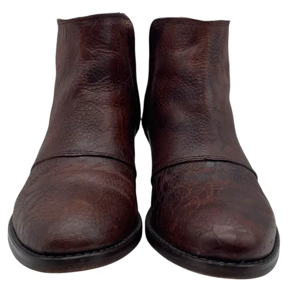 Wolverine Womens Shoes Leather Ankle Boots Sz 5.5 Brown Booties Zip Heeled