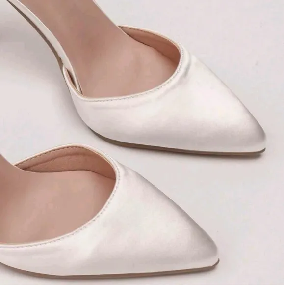 Women Rhinestone &amp; Flower Decor Point Toe Stiletto Heeled Pumps, Fashionable