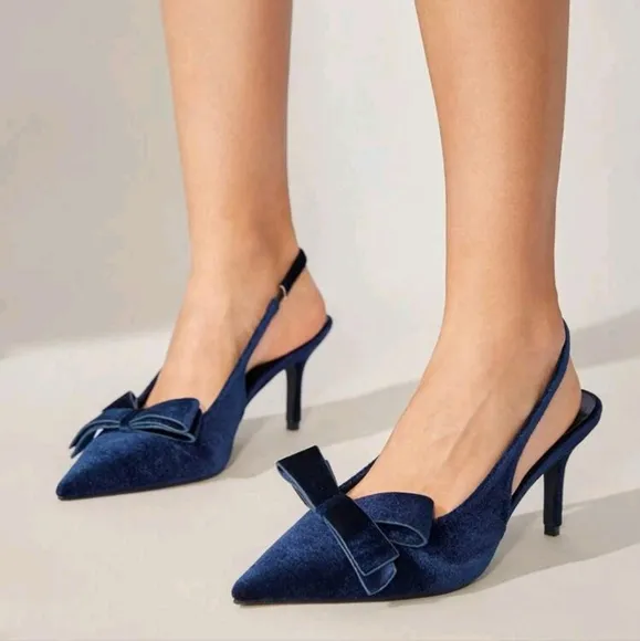 WOMEN'S BOW DETAIL POINTED TOE STILETTO HIGH HEEL PUMPS,VERSATILE
