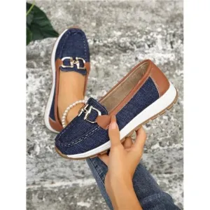 Women's Casual Sports Shoes With Comfortable Soft Sole And Metal Chain Decor