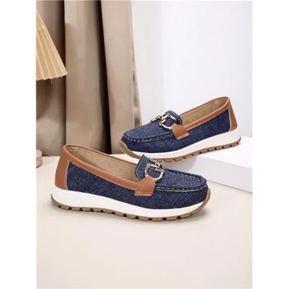 Women's Casual Sports Shoes With Comfortable Soft Sole And Metal Chain Decor