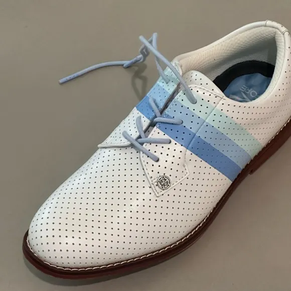 Women’s new G/FORE White and Blue Golf Shoes with Perforated Design