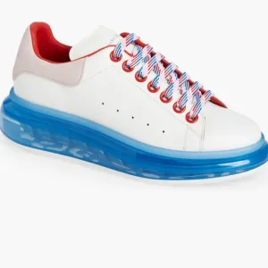 Women's White and Blue Sneakers
