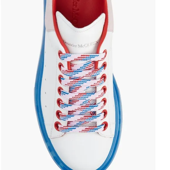 Women's White and Blue Sneakers