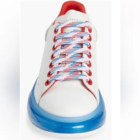 Women's White and Blue Sneakers