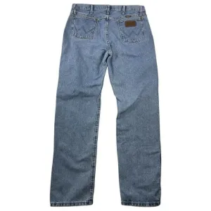 Wrangler Jeans Straight Leg Denim Pants Classic Fit Blue Size 42x32 cowboy