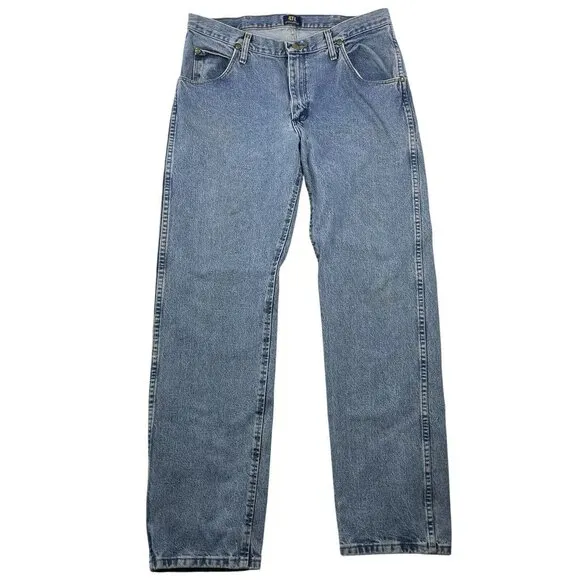 Wrangler Jeans Straight Leg Denim Pants Classic Fit Blue Size 42x32 cowboy