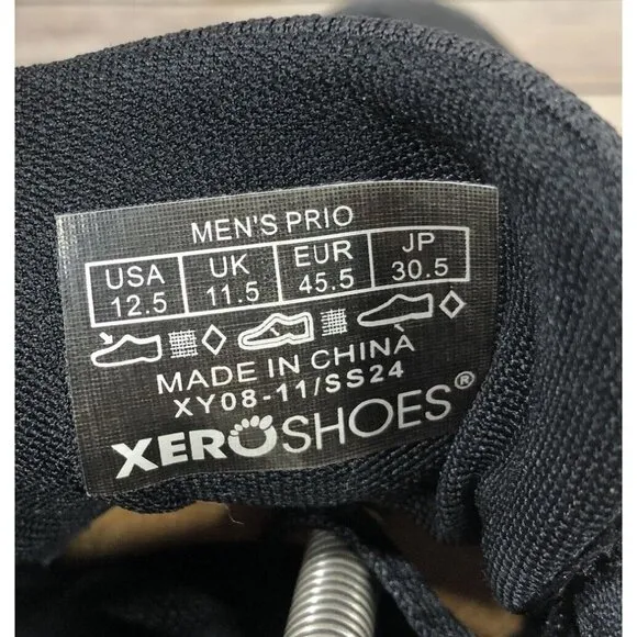 XERO Prio Barefoot Shoes Mens Size 12.5 Barefoot Athletic Running Minimalist