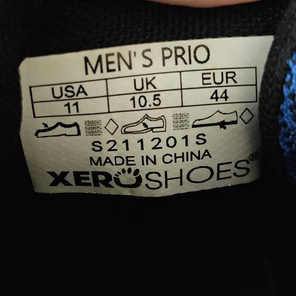 Xero Prio Mens Size 11 Running Shoes Sneakers Minimalist Barefoot Athletic