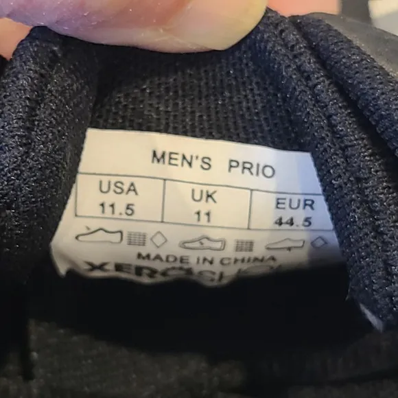 XERO Shoes Men's Size 11.5 Black White Prio Running Minimalist Barefoot Sneakers