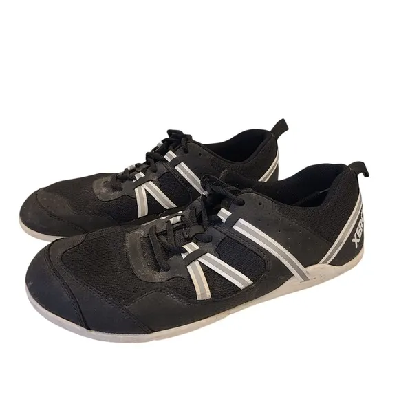 XERO Shoes Men's Size 11.5 Black White Prio Running Minimalist Barefoot Sneakers