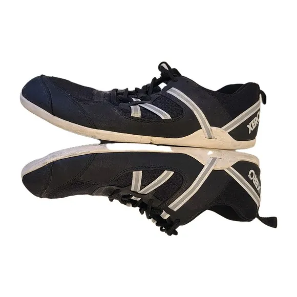 XERO Shoes Men's Size 11.5 Black White Prio Running Minimalist Barefoot Sneakers