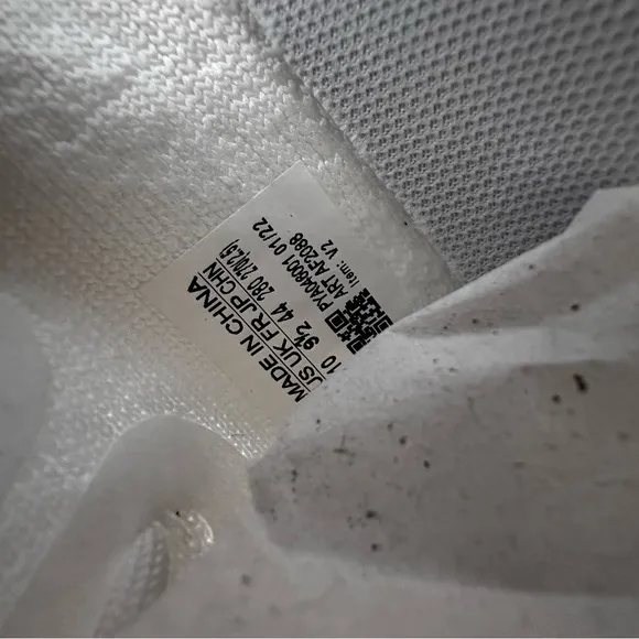 Yeezy White Athletic Shoes with Knit Upper