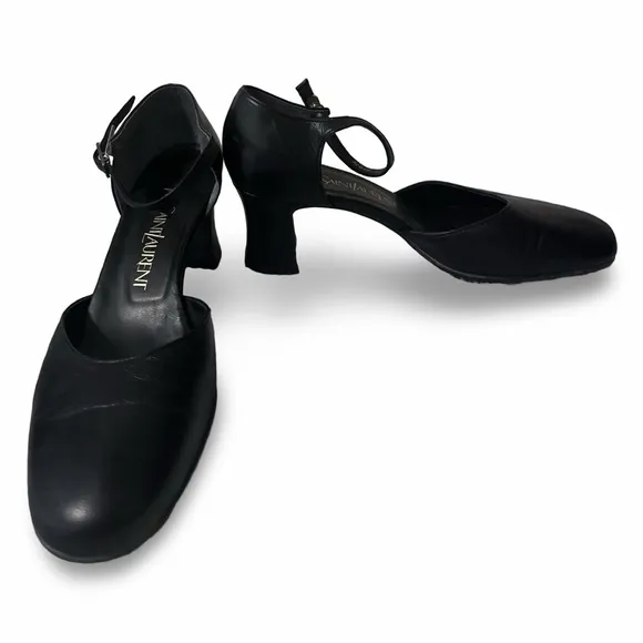 Yves Saint Laurent Black Heels Sling Back Shoes (Size 6 US , 35.5 Euro