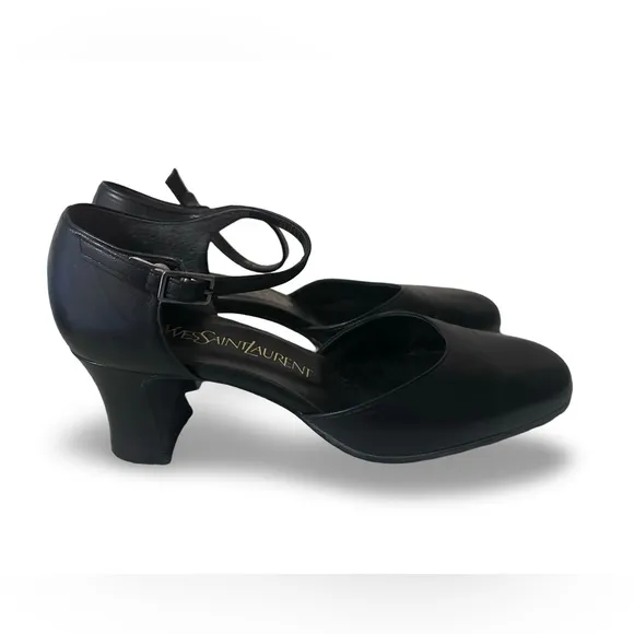 Yves Saint Laurent Black Heels Sling Back Shoes (Size 6 US , 35.5 Euro