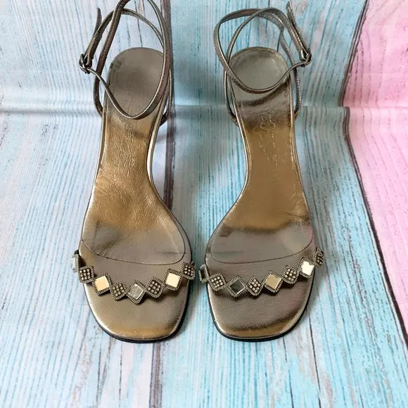 Yves saint laurent Elegant Silver Women's sandal Heels