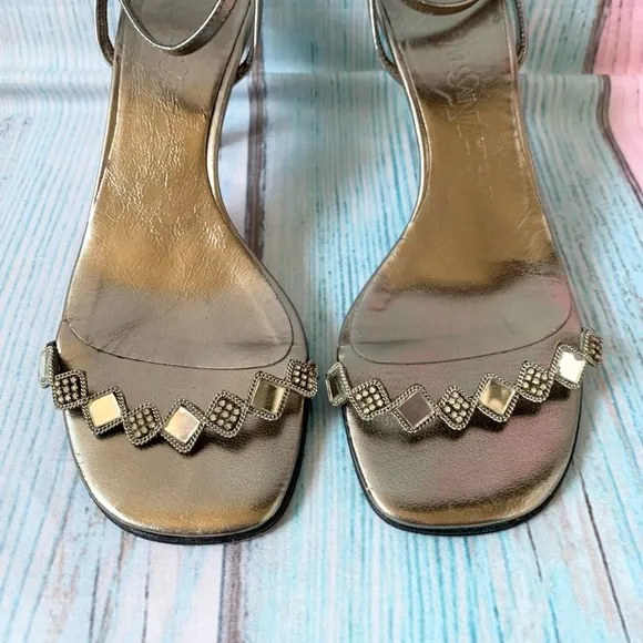 Yves saint laurent Elegant Silver Women's sandal Heels