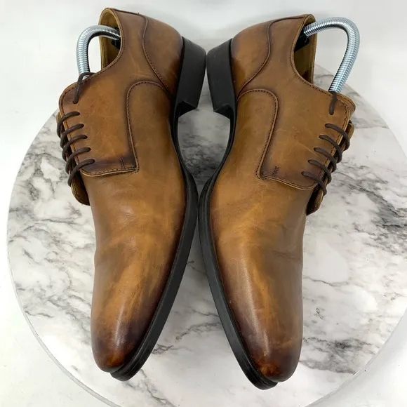 Zara Man Lace Up Leather Derby Shoes 44/11 Minimalist Classic Preppy Neutral