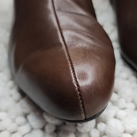☆ZIERA☆ KUMPS LEATHER BROWN ZIPPER ANKLE BOOTS LADIES SIZE 38 IN VGUC☆☆☆▪︎▪︎▪︎
