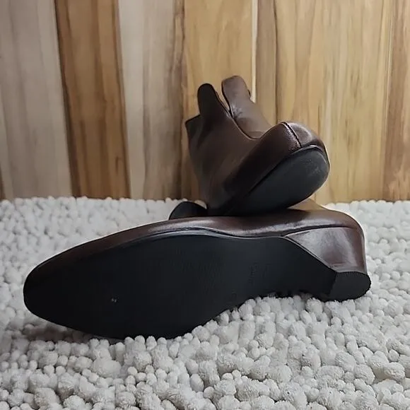 ☆ZIERA☆ KUMPS LEATHER BROWN ZIPPER ANKLE BOOTS LADIES SIZE 38 IN VGUC☆☆☆▪︎▪︎▪︎