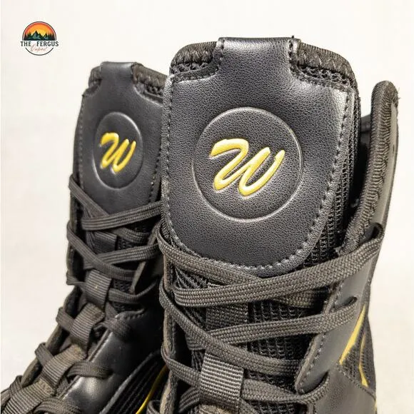 Zivopah Wrestling Boot Black Faux Leather Lace Up Boxing Training Men Sz 10.5/44