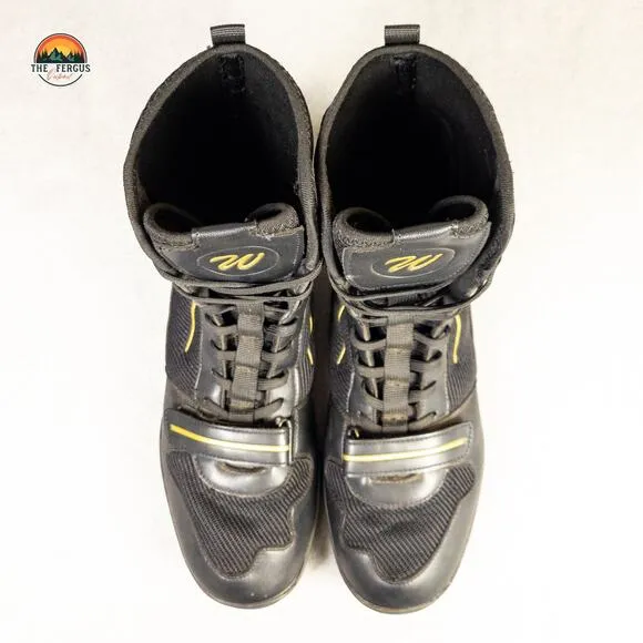Zivopah Wrestling Boot Black Faux Leather Lace Up Boxing Training Men Sz 10.5/44